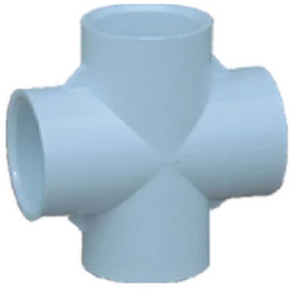 Genova 34407 0.75 in. Slip x Slip x Slip x Slip Cross- White 494039 - main